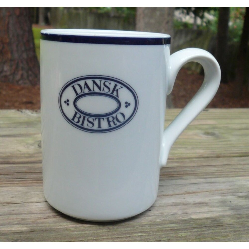 Dansk Bistro Christianshavn Blue Accent Mug 4 1/2" Porcelain Portugal
